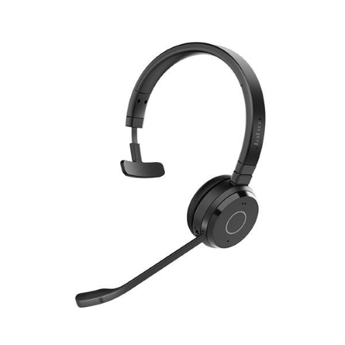 Jabra Evolve 65 TE Mono - Cuffie con microfono - over ear - Bluetooth - senza fili - USB-A tramite adattatore Bluetooth - isolamento dal rumore - certificato UC